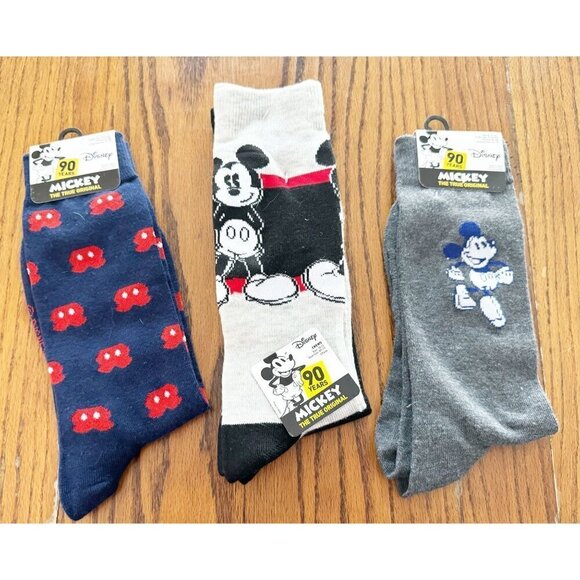 Lot of Men's Disney Mickey Mouse 90 Years Socks NEW NWT - Picture 1 of 5